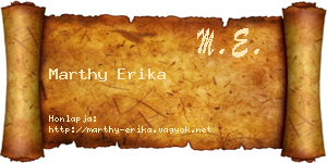Marthy Erika névjegykártya